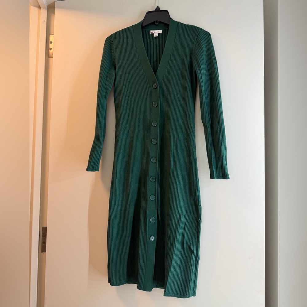 Bar III Forest Green Long Sleeve Dress
